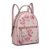LG1866F-MISS LULU STYLISH LADIES RUCKSACK LEATHER PRINTED BACKPACK PINK